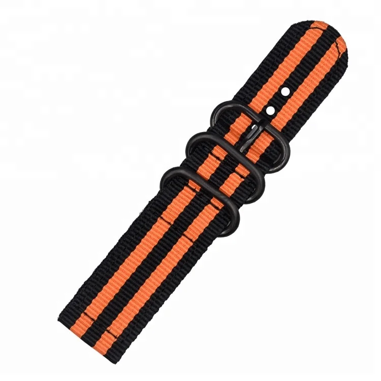 New fashionable 18 20 22 24 26mm matt buckle fabric nylon watch strap black nato braided watch bands