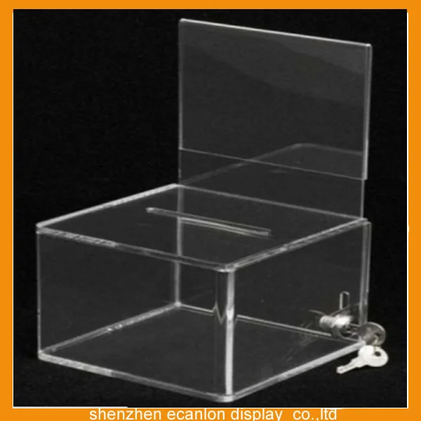 Ясно благотворительный сбор бункеров акриловые ящик для пожертвований с