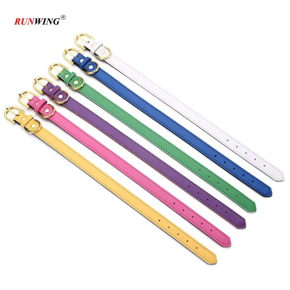 Custom Color Fashion Comfortable Leather Dog Collar with Rose Gold Buckle