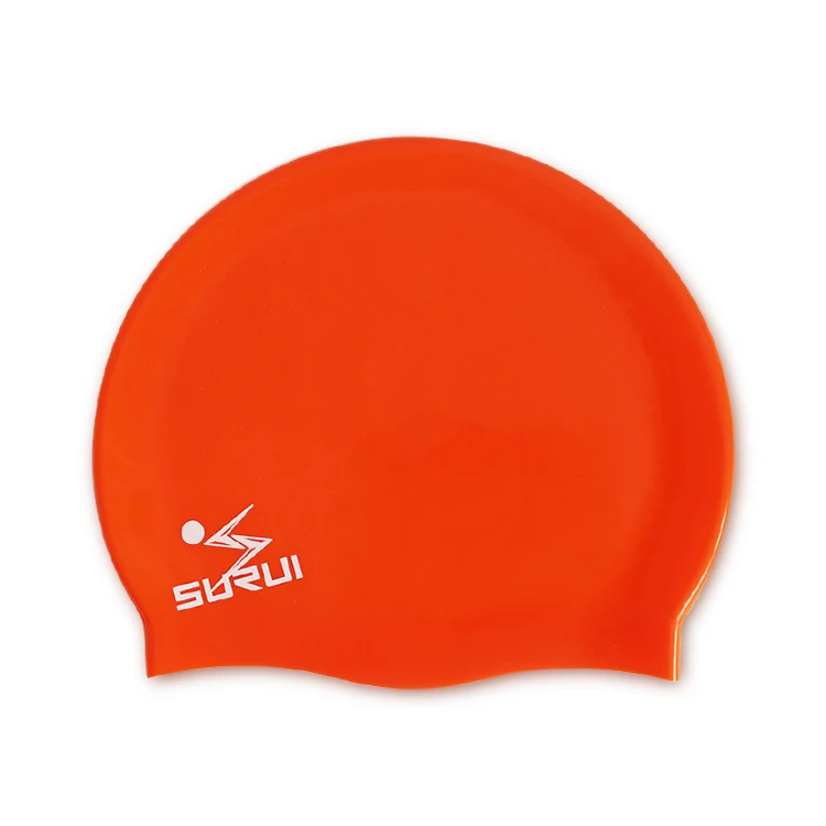 Cover Ears 100% Silicone Inexpensive Waterproof Colorful Swim Cap For Unisex Adult