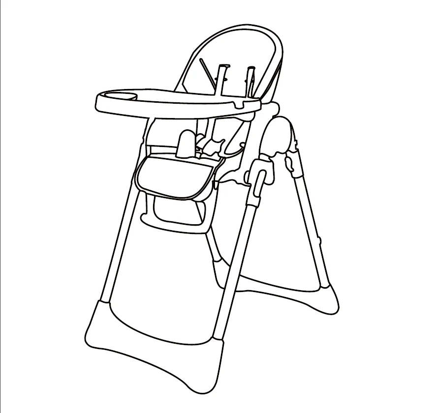 IVOLIA blue portable dining adjustable feeding chair for infants multi-function baby high chair