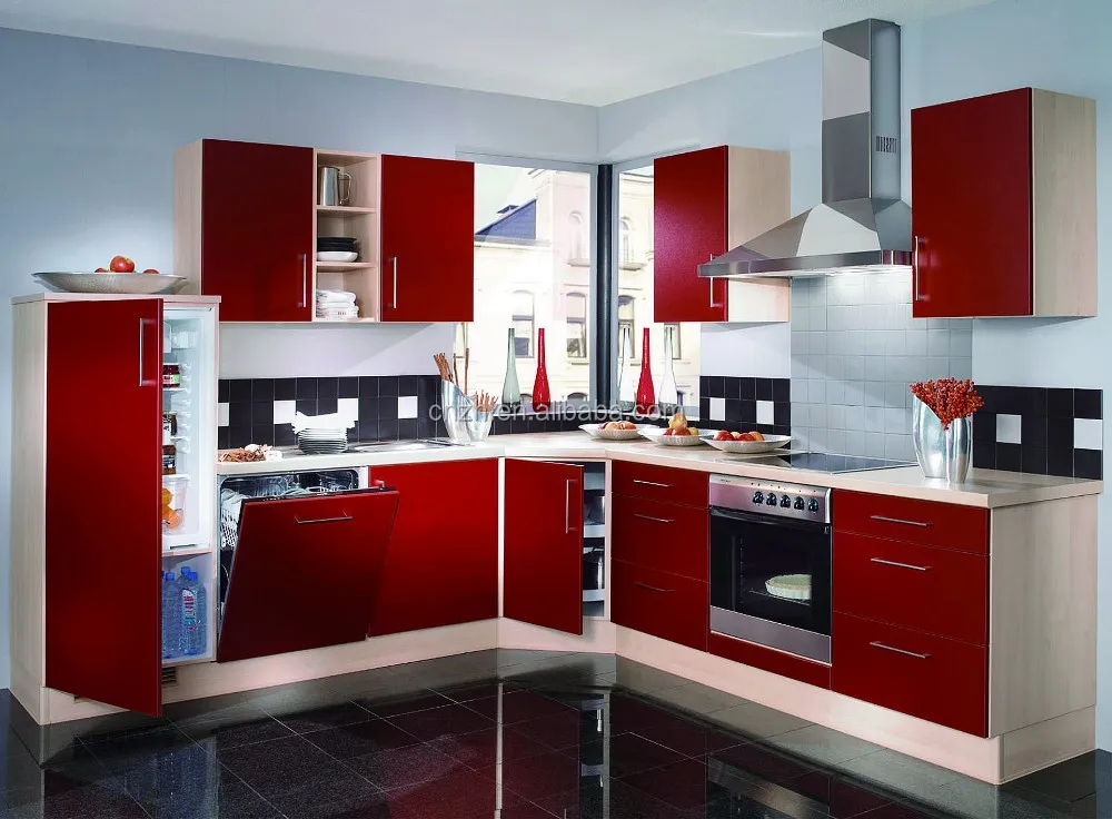 Direct factory High gloss acrylic kitchen cabinet door designs