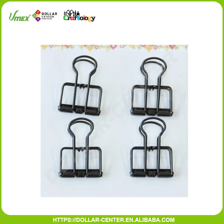 Office style 4pk 40*20mm black binder clips