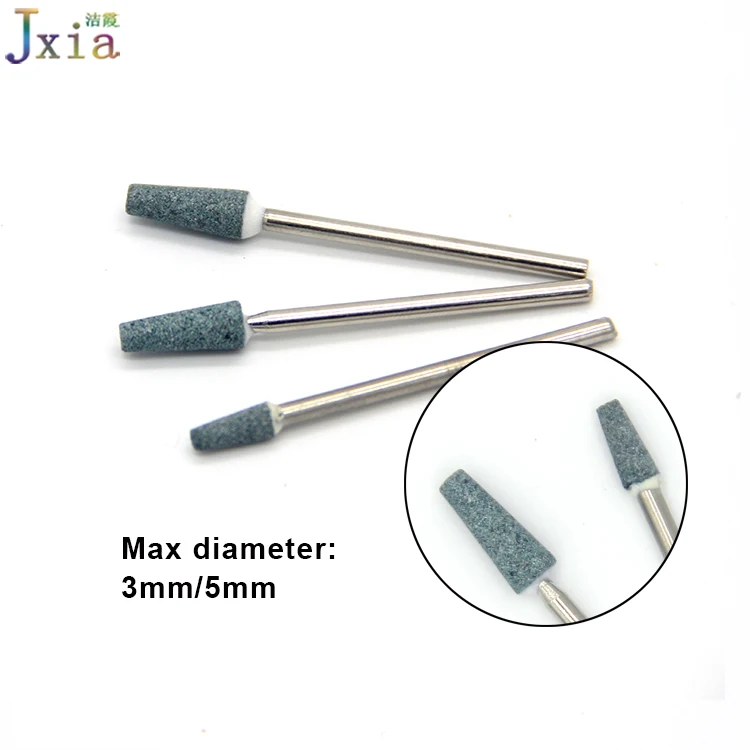 Professional Round Cones Cutter Grinding Head Nail Manicure Electric Machine Drill Bits with Wheel Metal Shank