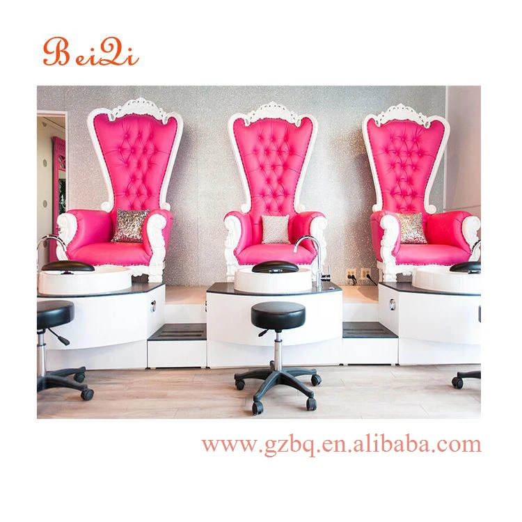 
Hot sale uwedding chairs used nail salon king throne pedicure chair with wooden base 
