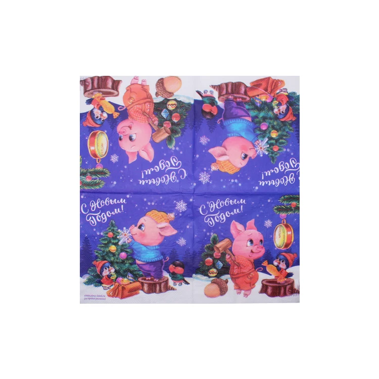 Christmas pattern  party city eco-friendly paper napkins,decorative colorful decoupage paper napkin for decoration