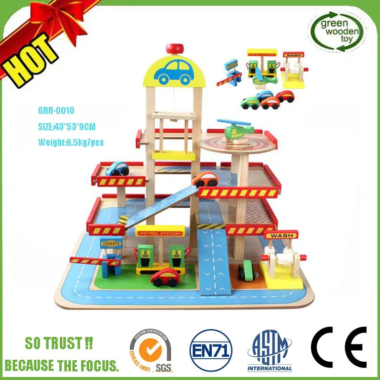 DIY KIds Wooden Parking Garage Toy, Best Car Parking Garage Toy,Wooden Toy Garage