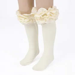 Лидер продаж, Одежда для новорожденных, модные дешевые вязаные хлопковые носки с оборками, гетры