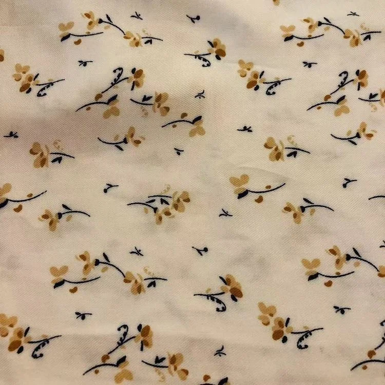 Factory Price Elegant Nice Quality Small Flower Woven 100% Rayon Printed Viscose Twill fabric