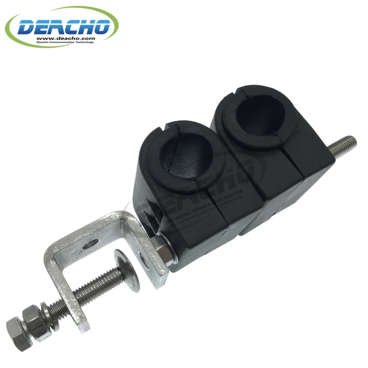 Cable block rf feeder coaxial cable clamp with rubber grommet for 19.5-20.5 mm cable in wireless tower