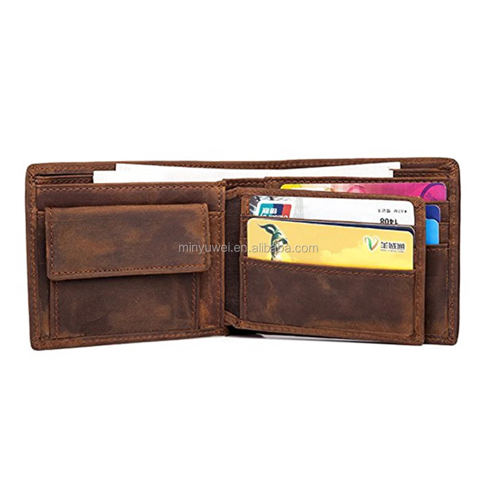 Custom Genuine Leather Wallet Crazy Horse Wallet for Man