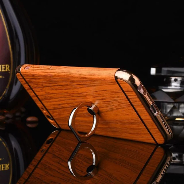 2017 новые древесины чехол для телефона кольцо для iphone 8