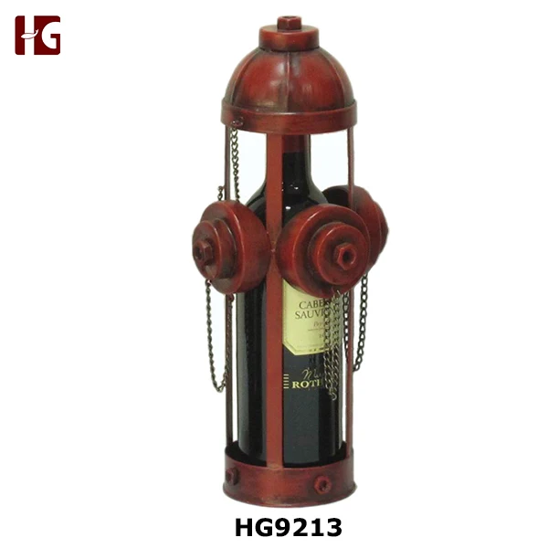 Antique Oiling Machine Feature Metal Single Wine Bottle Holder