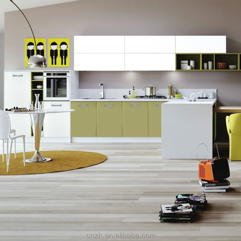 Algeria Apartment project custom wood laminate fiber kitchen cabinets