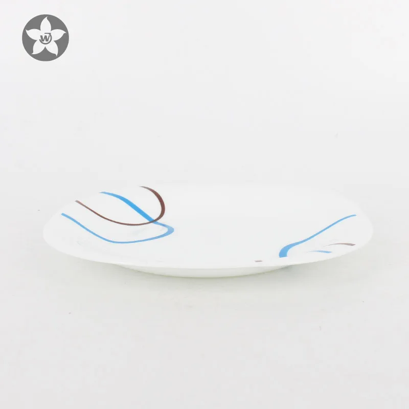 Microwave oven safe opal glassware heat resistant opal glassware dinnerware opal flat plate