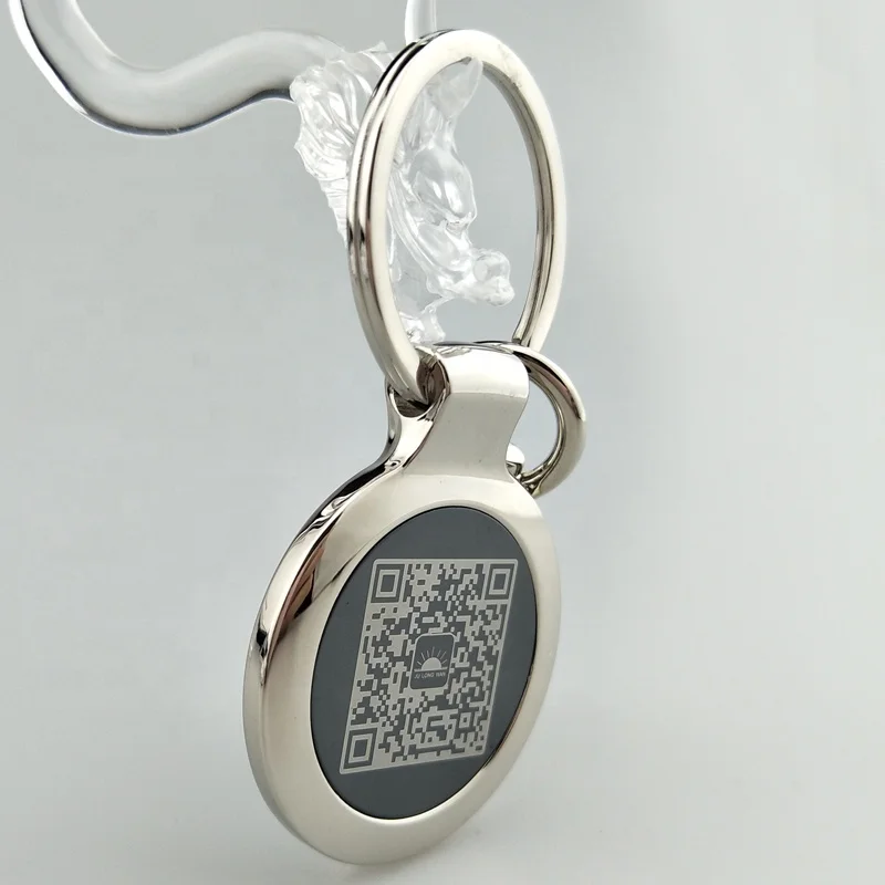 Shop promotional gifts qr code keychain with your own laser  logo