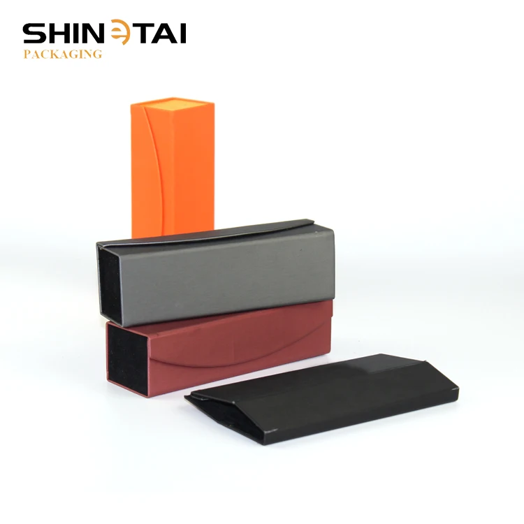 Фабричная складная коробка для очков из искусственной кожи, картонная коробка для оптических очков для чтения, упаковочная коробка для очков