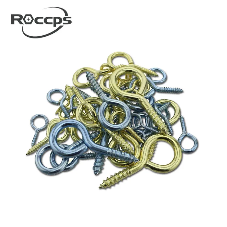 Self Tapping close sealing brass screw decorative hooks fish eye wood screw