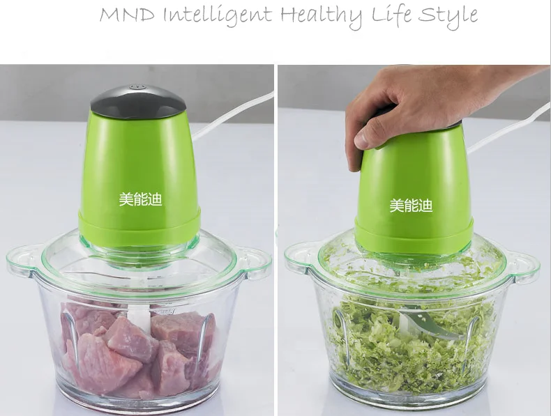 Multi-function Manual Mini Electrical Motor Meat Grinder Mixer China Factory Price With 4 Stainless Steel  Knife Blades For Home