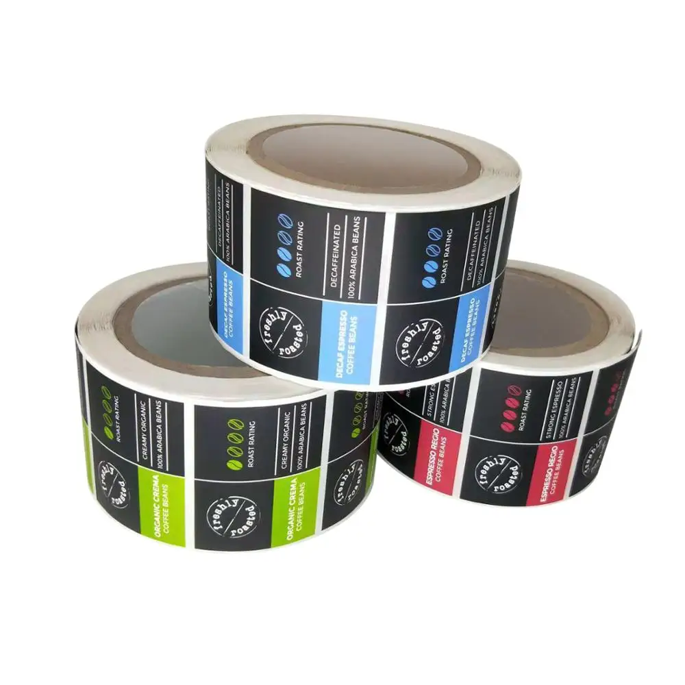 color printing cosmetic jar labels,self adhesive PE stickers