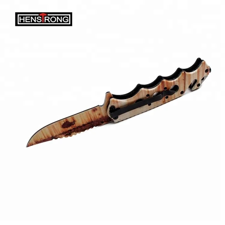 Camouflage Coated All Parts Stainless Steel Unique design Outdoor Surviving floding knife