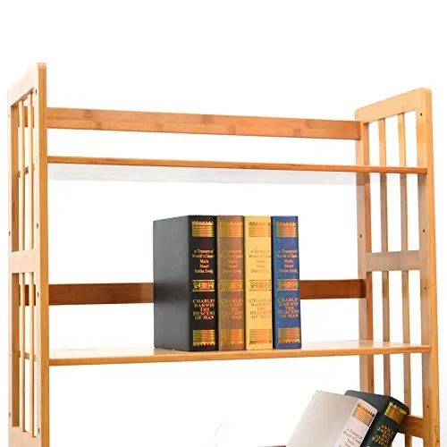 Bookcase Multifunctional Storage Rack 5 Tier Bookshelf Bamboo Natural