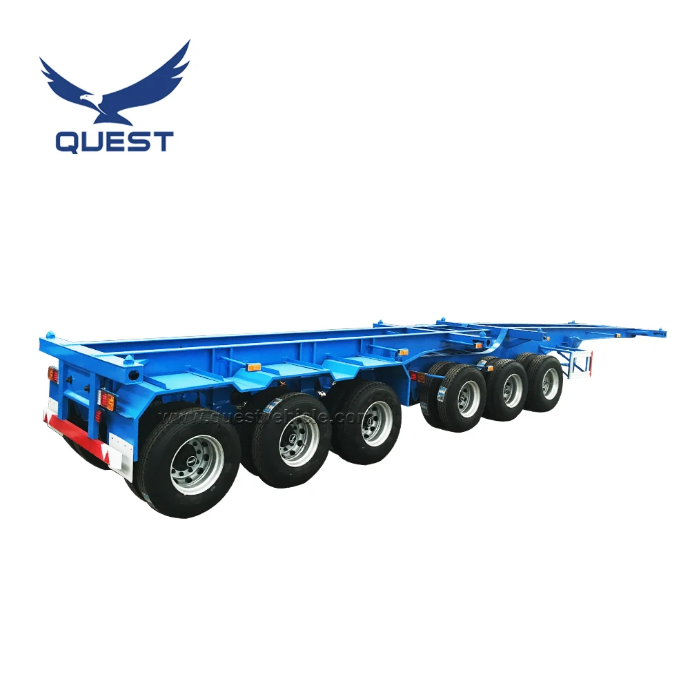 China Manufacturer 3 Axles Skeleton container semi truck chassis interlink trailer 20ft 40ft Superlink Trailer