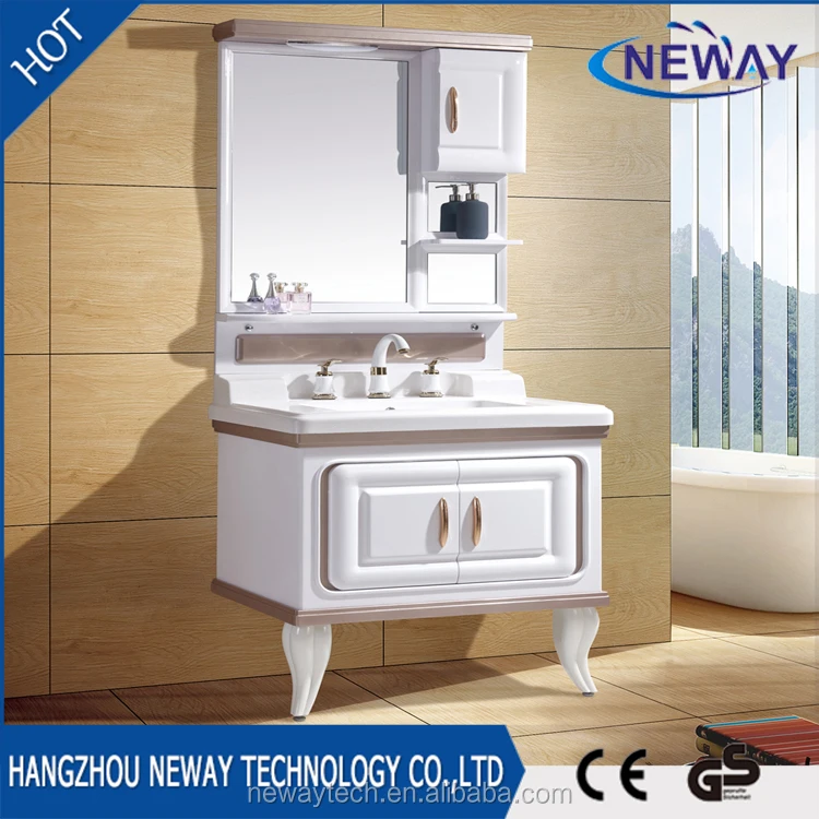 Китайский производитель, ПВХ цветной керамический шкаф для ванной комнаты, раковина