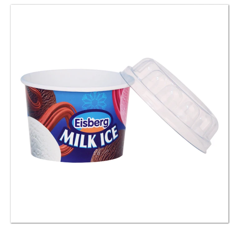 7oz ice cream packaging paper cup with lid and spoon