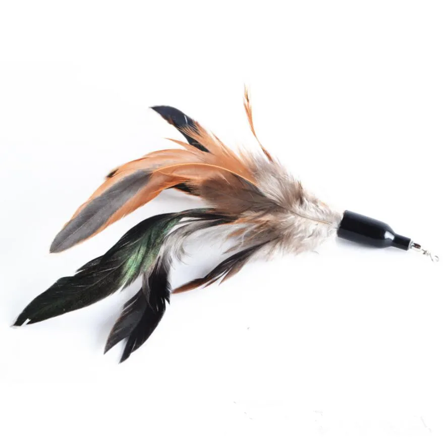interactive cat teaser stick toy feather with 3 replaced head and cat playing products