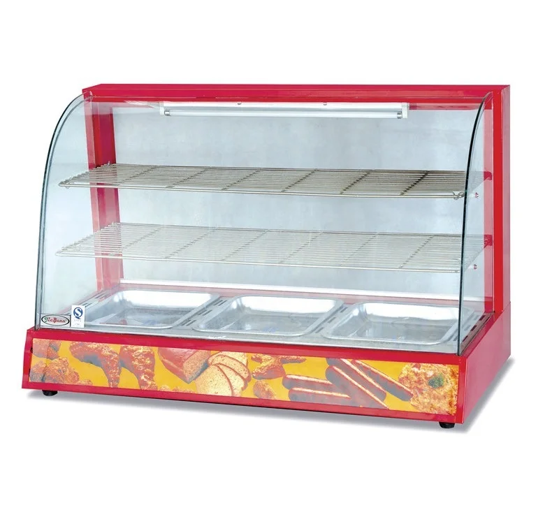 Electric Glass Warming Showcase Temperature 30~85 Degrees Glass Food Warmer Display Showcase
