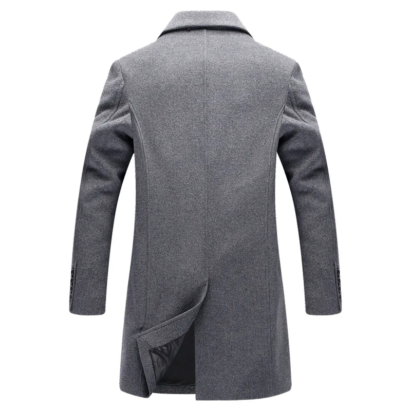 2021 Fashion Turn-down Collar Winter Casual Long Coat Custom Men Wool Jackets Overcoats For Men