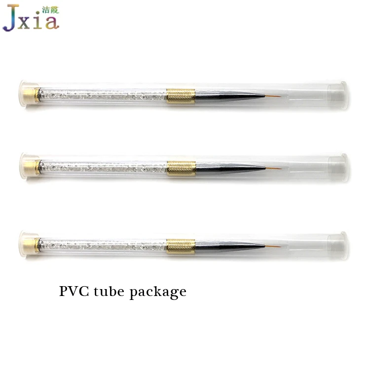 Jiexia Factory Supply Gold Metal Gel Nail Art Brush Crystal Rhinestone Style Nail Detail Liner Painting Brush