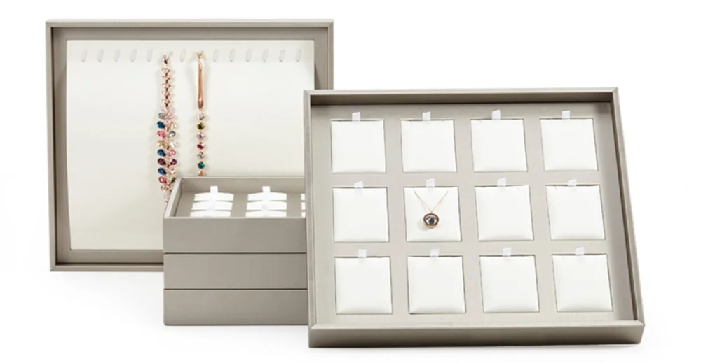 Direct factory wholesale OEM pu spectacle jewelry ring earrings display tray