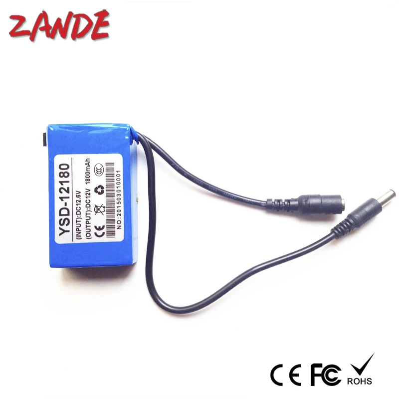 Mini DC-168 12V 1800mAh High Capacity Rechargeable Li-ion Battery pack for CCTV Camera/lan router ysd-12180