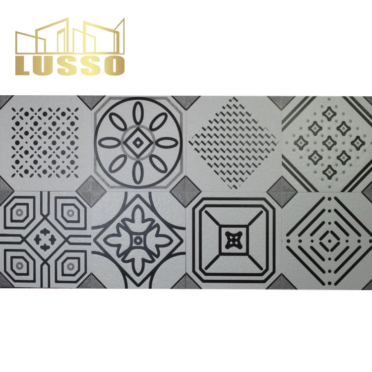 
200X200 Classic fashion art deco tile wall and floor black and white modern 3d house tile 