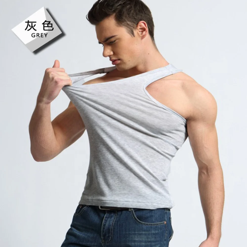 Высококачественная Мужская майка для бега из 100% хлопка