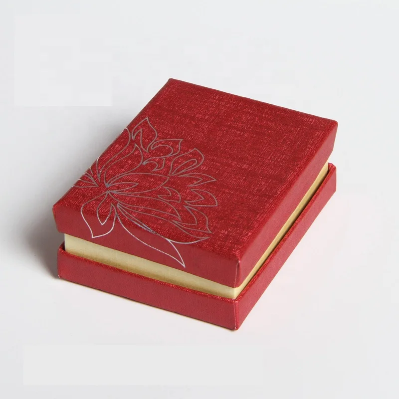 Hot Selling Custom logo Kraft paper cardboard pendant box handmade colorful ring box Small velvet flocked jewelry packaging box