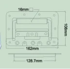 Recessed dish handle spring loaded handle in black grip for flight case