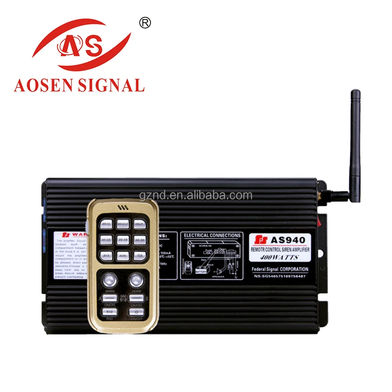 AS-940 600W Emergency Electronic Auto Siren electronic compact alarm amplifier siren with dashboard switch panel