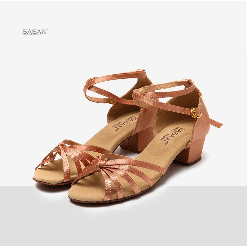 
Wholesale Girl Latin Dance Shoes Cube Heel Dancing Shoes 5552 Low Heel Girl Dance Shoes Salsa 