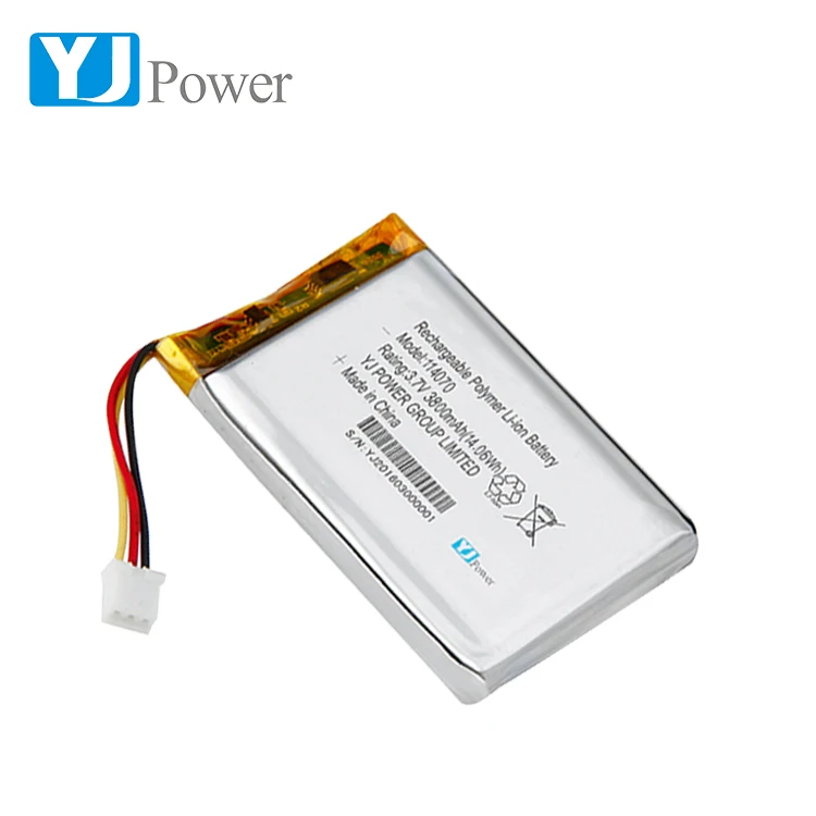 rechargeable long life time 3.7v 3800mah/114070 lithium polymer battery for LED lighting equipment