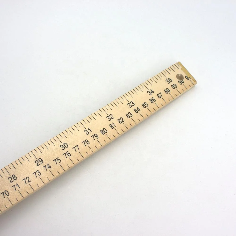 
R010 36inch / 91.5cm Soft Wood Wooden Sewing Tailor Ruler with copper head for sewing 