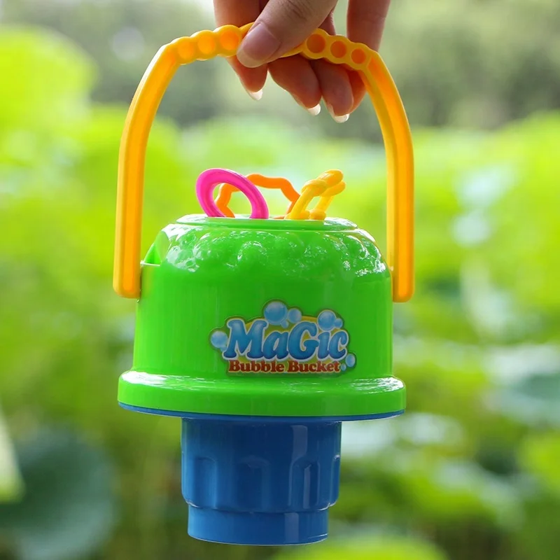 2019 magic bubble bucket with sticks for kids games bubble toys