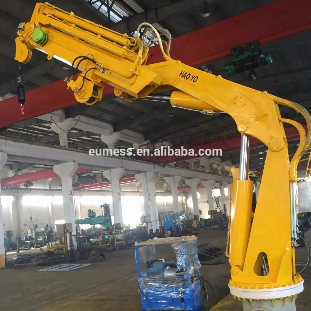 Hydraulic Knuckle Telescopic Boom Marine Mini Crane for Sale