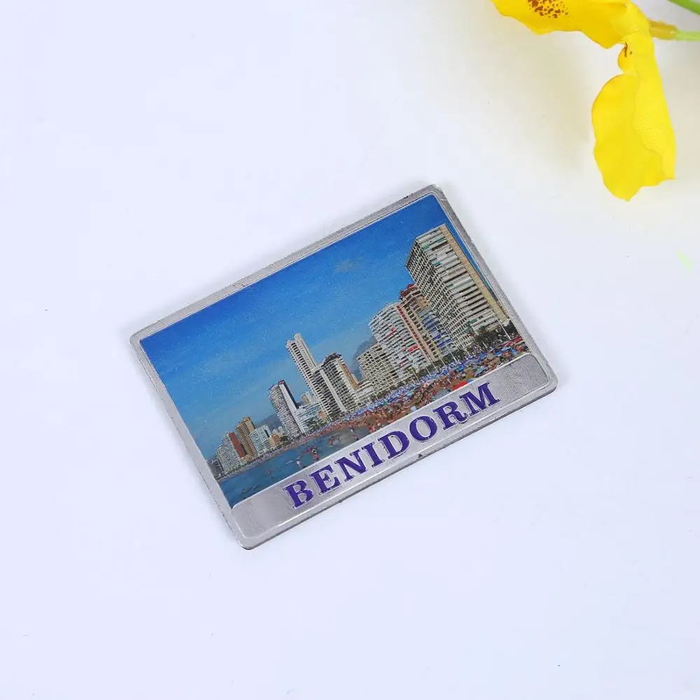 Hot selling customized 3d souvenir gold aluminum foil tourist souvenir fridge magnet