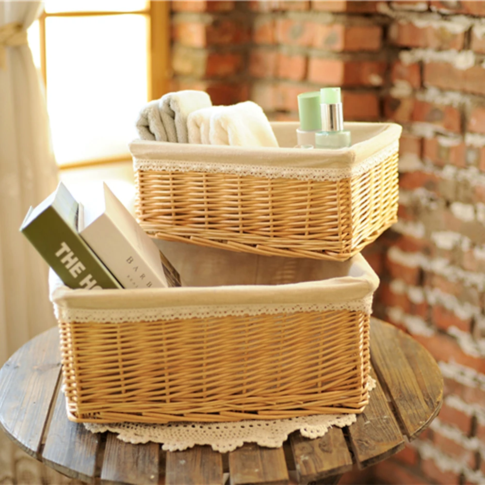 Laundry Stackable Wicker Decoration Bathroom Gift Storage Wicker Baskets