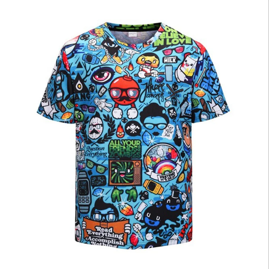 
custom 100% polyester t shirt printing 3d sublimation printed t-shirt 