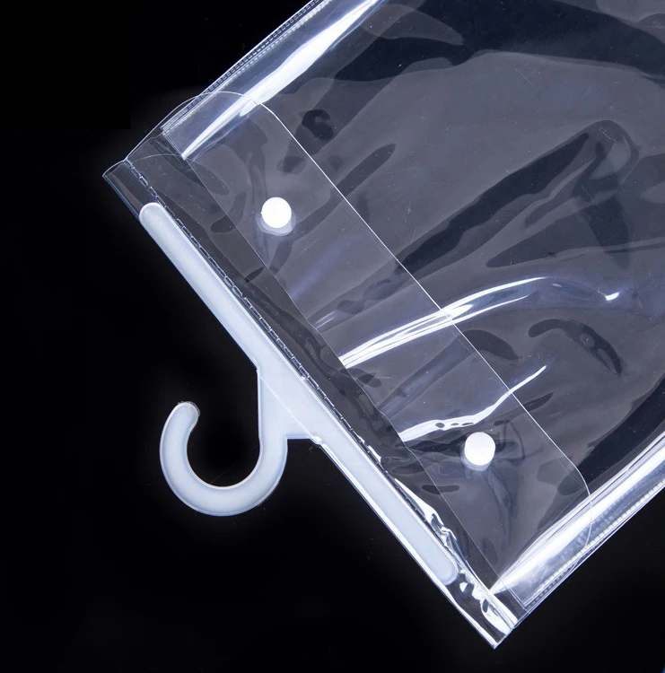Wholesale Custom Printed Clear PVC Hanger Hook Plastic Bag For Clothes Underwear Packaging