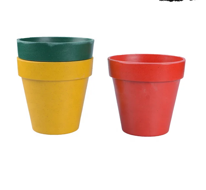 new style Eco biodegradable bamboo fiber flower pots